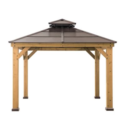 Sunjoy Cedar Framed Outdoor Gazebo Steel 2 Tier Hip Roof Hardtop 11 Ft X 11 Ft A102008500 At Tractor Supply Co