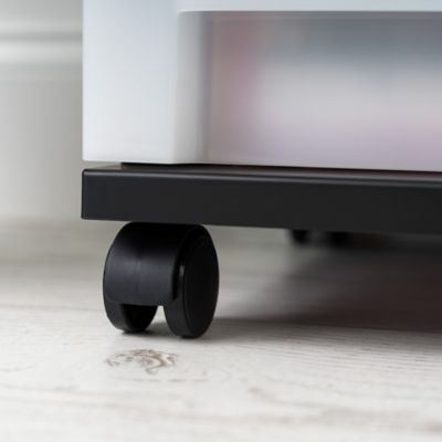 Image showing  4-Drawer Storage Cart with Organizer Top, Black/Pearl