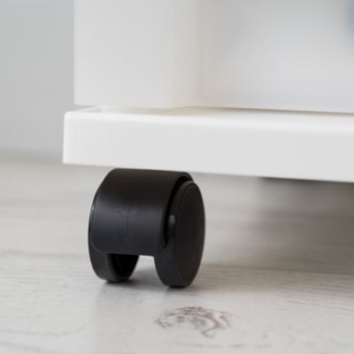 Image showing  6-Drawer Storage Cart with Organizer Top, White/Pearl