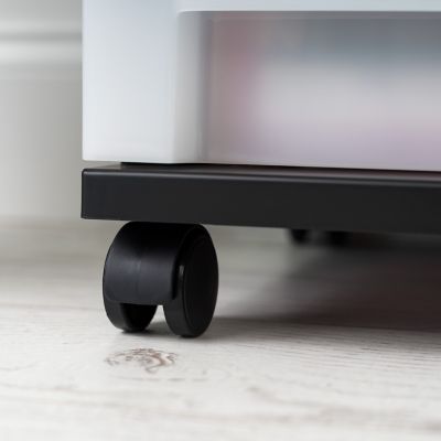 Image showing  5-Drawer Storage Cart with Organizer Top, Black/Pearl