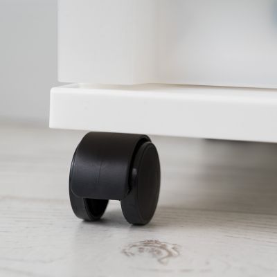 Image showing  9-Drawer Storage Cart with Organizer Top, White/Pearl