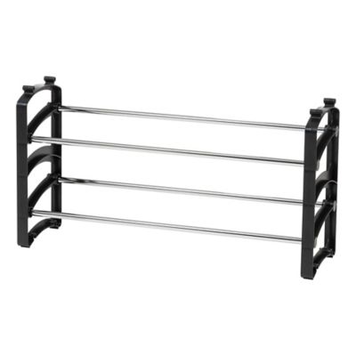 IRIS USA Stackable Metal Shoe Rack, 24.21 in. L x 7.09 in. W x 12.99 in. H, 4.4 lb. Max Capacity