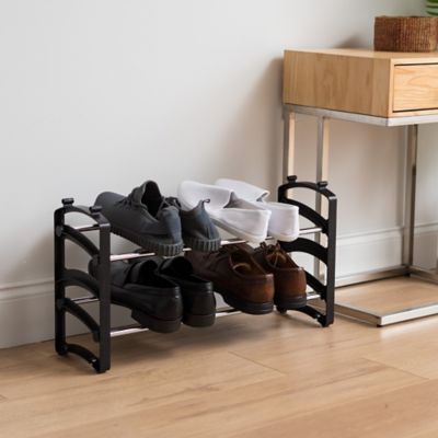 Image showing  Stackable Metal Shoe Rack, 24.21 in. L x 7.09 in. W x 12.99 in. H, 4.4 lb. Max Capacity