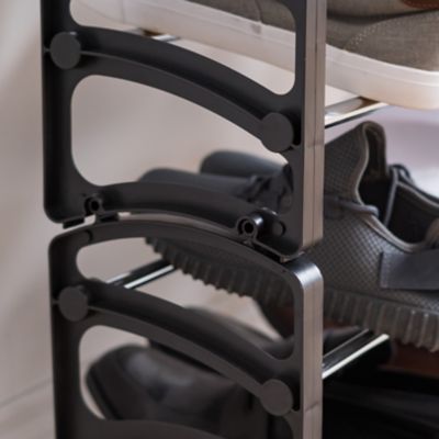 Image showing 6 th IRIS USA Stackable Metal Shoe Rack, 24.21 in. L x 7.09 in. W x 12.99 in. H, 4.4 lb. Max Capacity