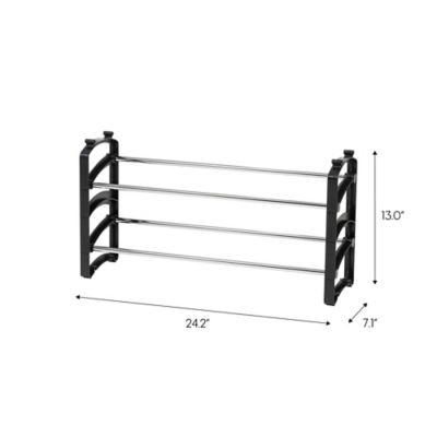Image showing 7 th IRIS USA Stackable Metal Shoe Rack, 24.21 in. L x 7.09 in. W x 12.99 in. H, 4.4 lb. Max Capacity