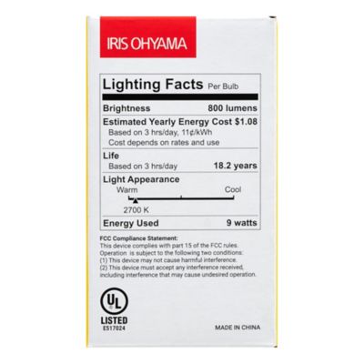 Image showing 7 th IRIS USA 60W Equivalent/800 Lumen A19 LED Light Bulbs with Soft White, 2,700K, 4-Pack