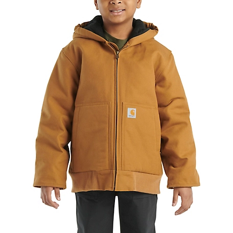Carhartt Kids' Full-Zip Insulated Hooded Canvas Jacket