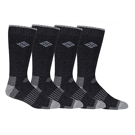 Columbia Sportswear Men's Moisture Control Boot Socks, 4 Pair
