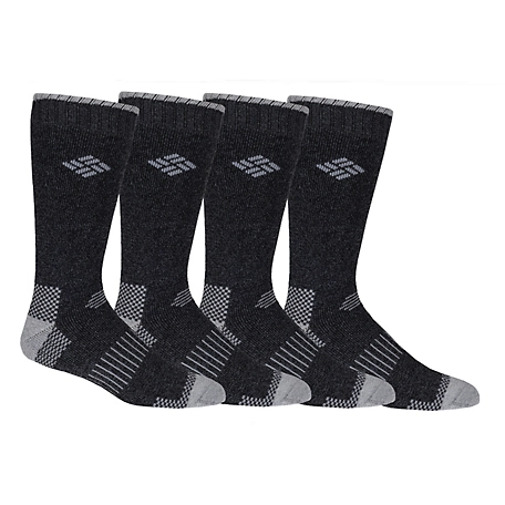 Columbia Sportswear Men's Moisture Control Boot Socks, 4 Pair