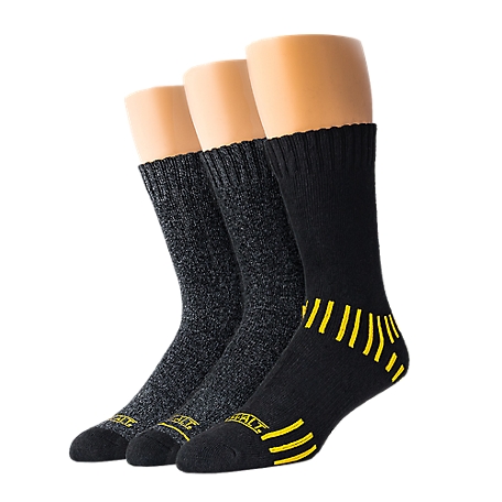 DeWALT Men's Everyday Cotton-Blend Work Socks, 3-Pack