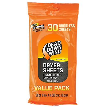 Dead Down Wind Scent Control Dryer Sheets Value pk., 30 ct.
