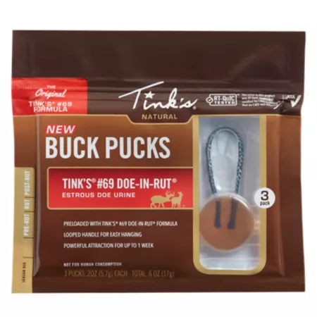 Buck Tink's Doe Estrous Puck Dispenser 3 Pack Game Attractants