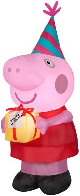 gemmy airblown peppa pig with birthday cake inflatable