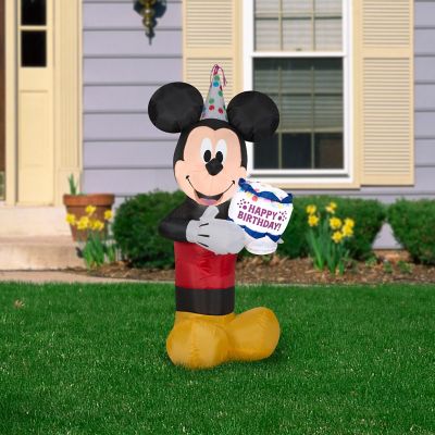 Image showing  Airblown Inflatable Mickey Mouse with Birthday Cake