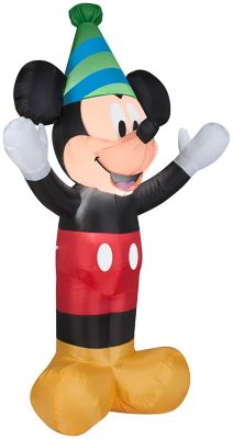 Gemmy Airblown Inflatable Mickey with Party Hat