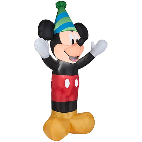 Gemmy Airblown Inflatable Mickey with Party Hat