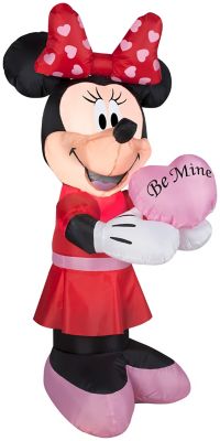 Gemmy Airblown Inflatable Minnie Mouse Holding Heart Decor