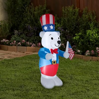 Image showing  Airblown Inflatable Fourth of July White Bear