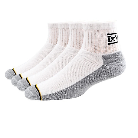 DeWALT Men's Sports Quarter Socks, 4-Pack