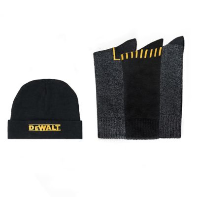 DeWALT Men's Crew Socks with Knitted Cap, 3-Pack