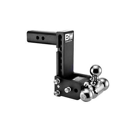B&W Tow & Stow Ball Mount, Class IV Fits 2 In. Rec, Tri Ball-1-7/8 In, 2 In, 2-5/16 In, 7 In. Drop TS10049B