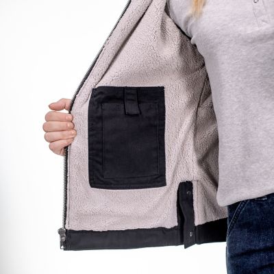 Image showing  Women's Max-Range Flex Sanded Duck Sherpa-Lined Hooded Jacket