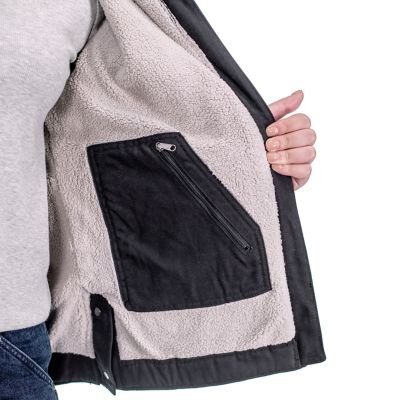 Image showing  Women's Max-Range Flex Sanded Duck Sherpa-Lined Hooded Jacket