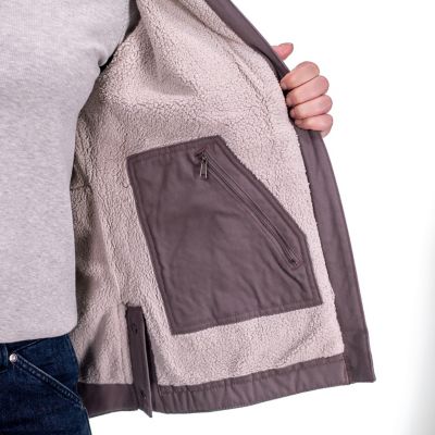 Image showing  Women's Max-Range Flex Sanded Duck Sherpa-Lined Hooded Jacket