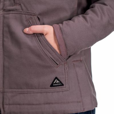 Image showing  Women's Max-Range Flex Sanded Duck Sherpa-Lined Hooded Jacket