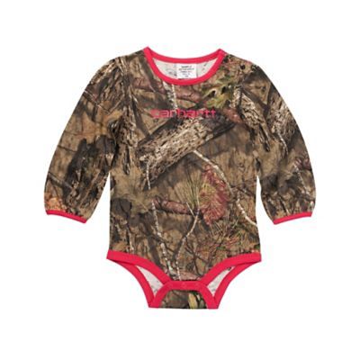 Carhartt Girls' Infant Knit Long Sleeve Camo Bodysuit at Tractor Supply Co.