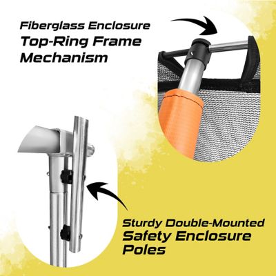 Image showing  Pumpkin-Shaped Outdoor Trampoline Set with Premium Top-Ring Frame Safety Enclosure, 6 ft., Orange