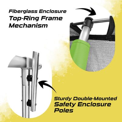 Image showing  Pumpkin-Shaped Outdoor Trampoline Set with Premium Top-Ring Frame Safety Enclosure, 12 ft., Green Apple