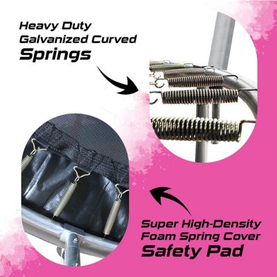 Image showing  Pumpkin-Shaped Outdoor Trampoline Set with Premium Top-Ring Frame Safety Enclosure, 14 ft., Grey