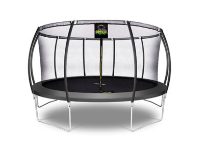 Upper Bounce Moxie Pumpkin-Shaped Outdoor Trampoline Set with Premium Top-Ring Frame Safety Enclosure, 15 ft., Charcoal