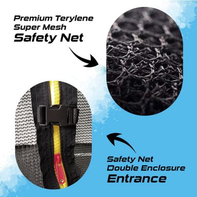 Image showing  Moxie Pumpkin-Shaped Outdoor Trampoline Set with Premium Top-Ring Frame Safety Enclosure, 15 ft., Charcoal