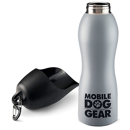 Mobile Dog Gear Stainless Steel Dog Water Bottle, 25 oz., Medium, Gray