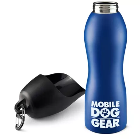 Mobile Dog Gear Stainless Steel Dog Water Bottle 25 oz Medium Blue Pet Portable Water & Food Containers