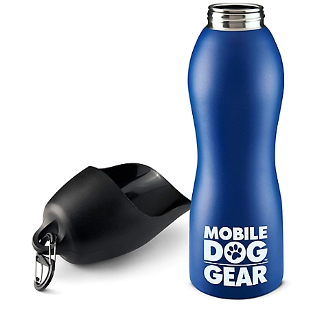 Mobile Dog Gear Stainless Steel Dog Water Bottle, 25 oz., Medium, Blue