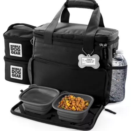 Mobile Dog Gear Week Away Pet Tote Bag Small 12 in x 6 in x 11 in Black Pet Portable Water & Food Containers