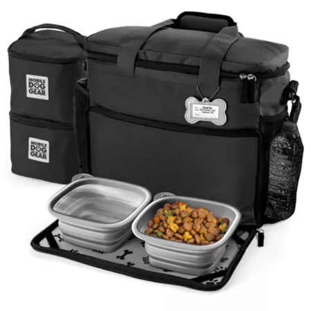 Mobile Dog Gear Week Away Pet Tote Bag Medium 12 in x 6 in x 11 in Black Pet Portable Water & Food Containers