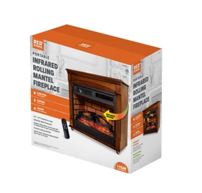 Image showing 5 th RedStone Electric Indoor Portable Infrared Rolling Mantel Fireplace with Remote Control, 24.88 in.