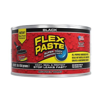 Image showing  Flex Paste 1 lb. Black All Purpose Strong Flexible Watertight Multi-Purpose Sealant, 4 pack