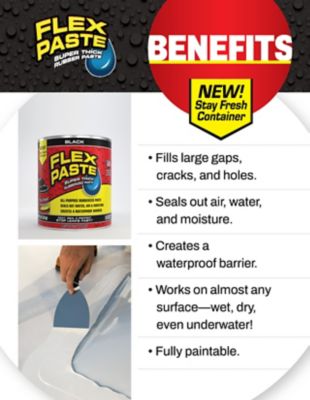 Image showing 7 th Flex Seal Flex Paste 1 lb. Black All Purpose Strong Flexible Watertight Multi-Purpose Sealant, 4 pack
