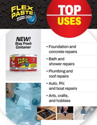 Image showing 8 th Flex Seal Flex Paste 1 lb. Black All Purpose Strong Flexible Watertight Multi-Purpose Sealant, 4 pack