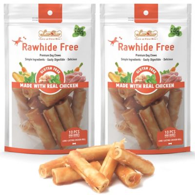 LuvChew Rawhide Free Mini Chicken and Vegetables Flavor Retriever Roll Dog Chew Treats, 10 ct.