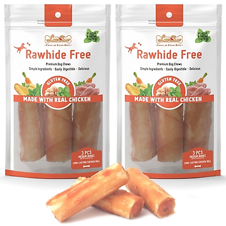 LuvChew Rawhide Free Medium Chicken and Vegetables Flavor Dog Chew Treats, 3 ct.