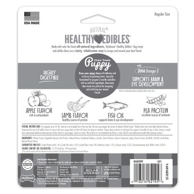Image showing 6 th Nylabone Healthy Edibles Puppy Natural Long Lasting Dog Chew Treats Lamb & Apple Small/Regular (3 Count)