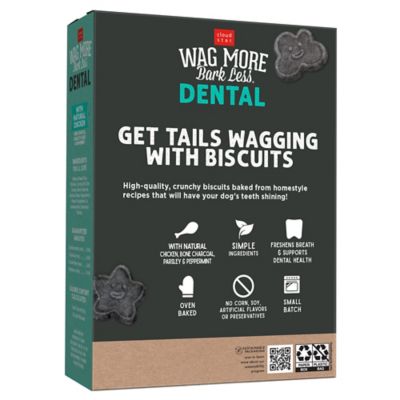 Image showing  Wag More Bark Less Crunchy Dental Dog Treats, Chicken, Bone Charcoal, Parsley & Mint, 14 oz.