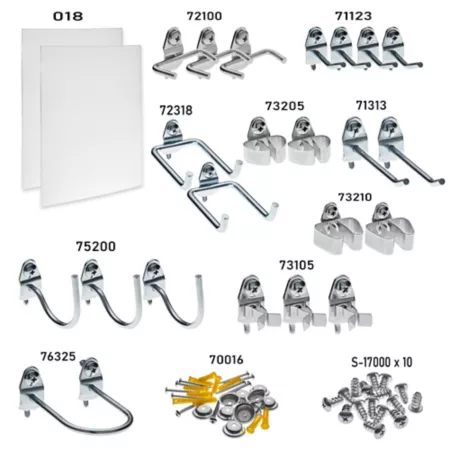 Triton Products 18" x 22" Polypropylene Tool Pegboards with 22 Pieces Locking hooks 2 pieces 018-KIT Pegboards