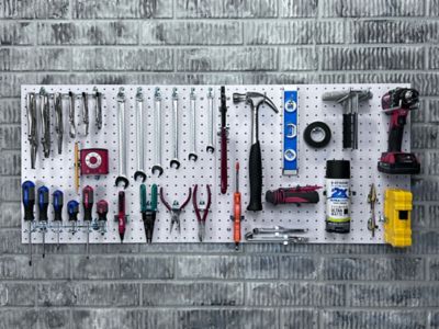 Image showing  18 in. x 22 in. Polypropylene Tool Pegboards with 22 pc. Locking Hooks, 2 pc., 018-KIT
